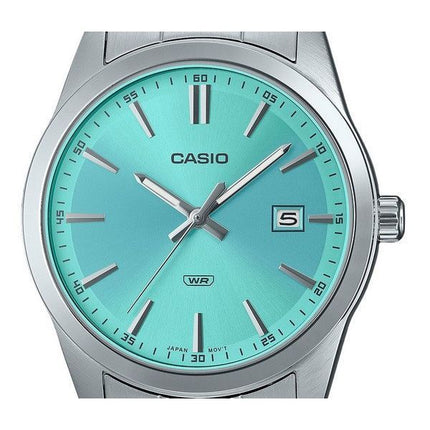 Casio Standard Analog Edelstahl Mintblaues Zifferblatt Quarz MTP-VD03D-2A3 Herrenuhr