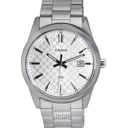Casio Analog Edelstahl Silber Zifferblatt Quarz MTP-VD03D-7A MTPVD03D-7 Herrenuhr