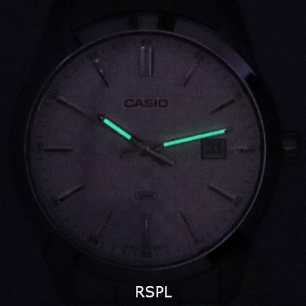 Casio Analog Edelstahl Silber Zifferblatt Quarz MTP-VD03D-7A MTPVD03D-7 Herrenuhr