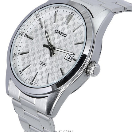 Casio Analog Edelstahl Silber Zifferblatt Quarz MTP-VD03D-7A MTPVD03D-7 Herrenuhr