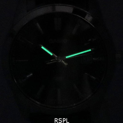 Casio Analog Lederband schwarzes Zifferblatt Quarz MTP-VD03L-1A MTPVD03L-1 Herrenuhr