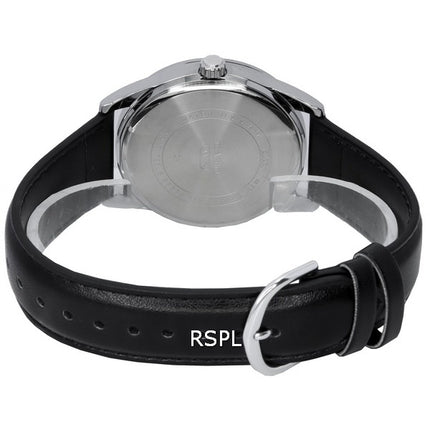 Casio Analog Lederband schwarzes Zifferblatt Quarz MTP-VD03L-1A MTPVD03L-1 Herrenuhr