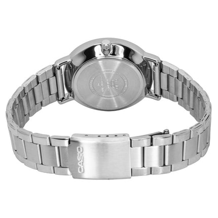 Casio Analog Edelstahl Schwarzes Zifferblatt Quarz MTP-VT05D-1E Herrenuhr