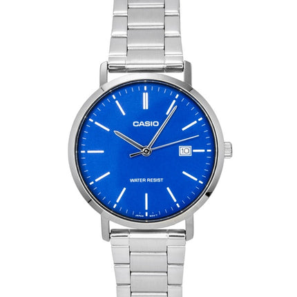 Casio Analog Edelstahl Blaues Zifferblatt Quarz MTP-VT05D-2E Herrenuhr