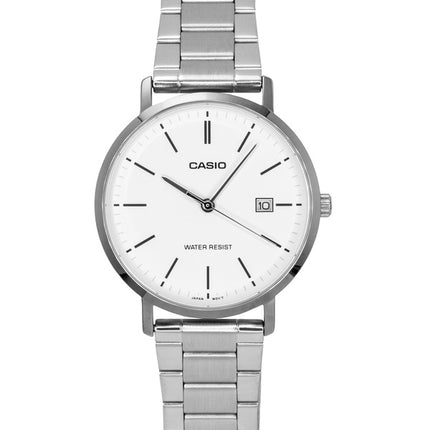 Casio Analog Edelstahl Weißes Zifferblatt Quarz MTP-VT05D-7E Herrenuhr