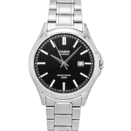 Casio Standard Analog Edelstahl Schwarzes Zifferblatt Quarz MTS-115D-1AV Herrenuhr
