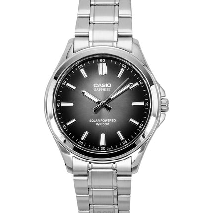 Casio Standard Analog Edelstahl Schwarzes Zifferblatt Solar MTS-RS100D-1AV Herrenuhr