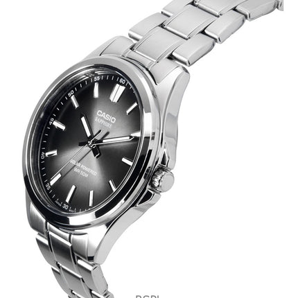 Casio Standard Analog Edelstahl Schwarzes Zifferblatt Solar MTS-RS100D-1AV Herrenuhr