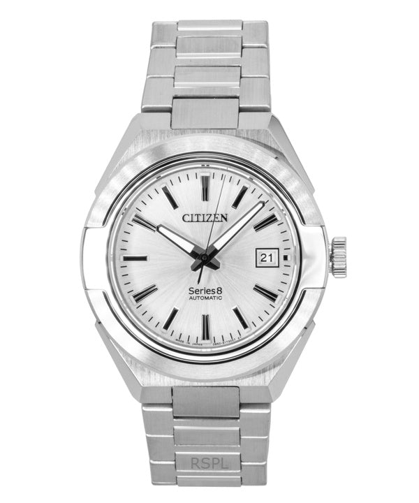 Citizen Series 8 Edelstahl Silbernes Zifferblatt Automatik NA1000-88A 100M Herrenuhr