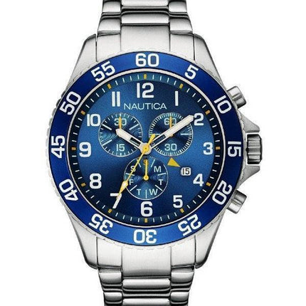 Nautica Chronograph blau Zifferblatt Datum Anzeige NAI17508G Herrenuhr