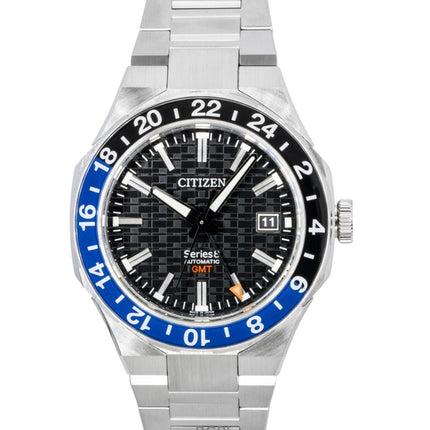 Citizen Series 8 GMT Edelstahl Schwarzes Zifferblatt Automatik NB6031-56E 100M Herrenuhr