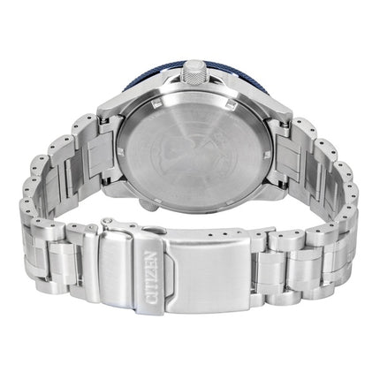 Citizen GMT Analog Edelstahl Marineblaues Zifferblatt Automatik NB6044-54L 200M Herrenuhr