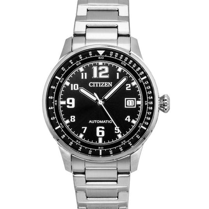 Citizen Urban Military Edelstahl Schwarzes Zifferblatt Automatik NJ0190-51E 100M Herrenuhr