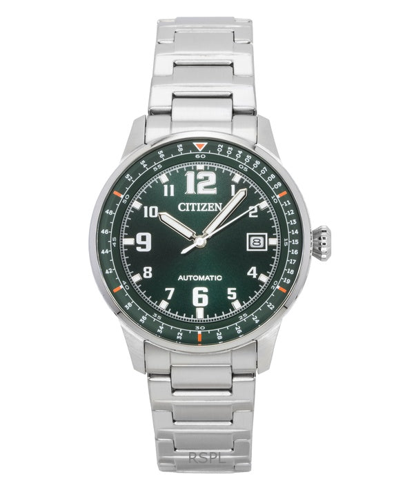 Citizen Urban Military Edelstahl Grünes Zifferblatt Automatik NJ0190-51X 100M Herrenuhr