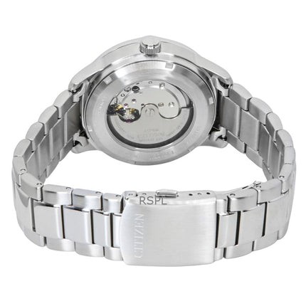 Citizen Herrenuhr mit automatischem Edelstahlarmband und hellblauem Zifferblatt NJ0191-83A, 100 m