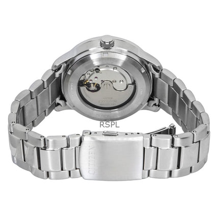 Citizen Automatik Edelstahl weißes Zifferblatt NJ0191-83L 100M Herrenuhr