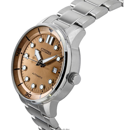 Citizen Edelstahl Bronze Zifferblatt Automatik NJ0191-83X 100M Herrenuhr