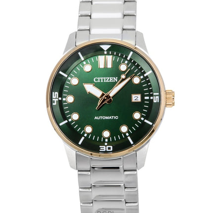 Citizen Herrenuhr mit grünem Zifferblatt und Edelstahlarmband NJ0196-80X, 100 M