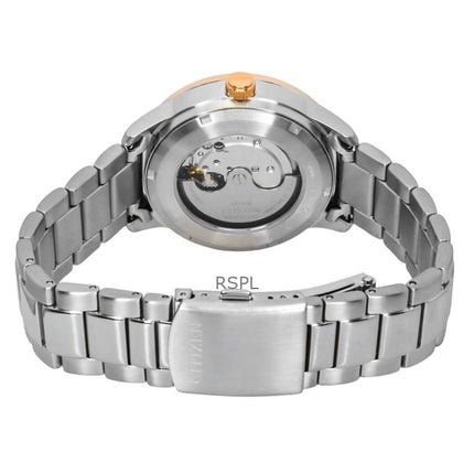 Citizen Herrenuhr mit grünem Zifferblatt und Edelstahlarmband NJ0196-80X, 100 M
