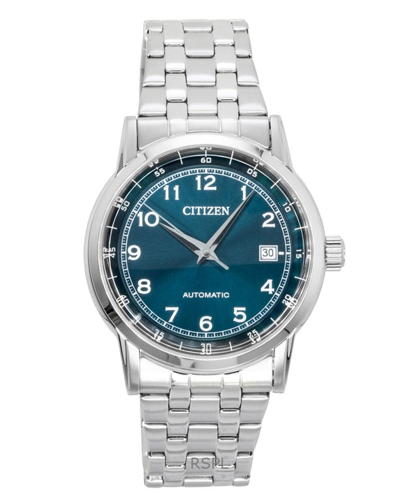 Citizen Herrenuhr aus Edelstahl mit grünem Zifferblatt, Automatik, NJ0210-56M