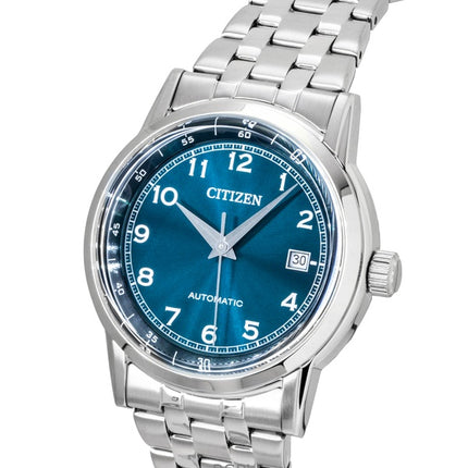 Citizen Herrenuhr aus Edelstahl mit grünem Zifferblatt, Automatik, NJ0210-56M