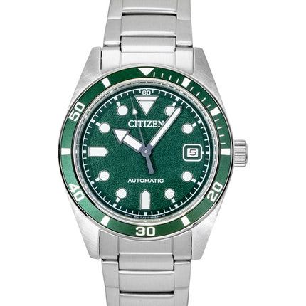 Citizen Herrenuhr aus Edelstahl mit grünem Zifferblatt, Automatik, NJ0220-52X, wasserdicht bis 100 m
