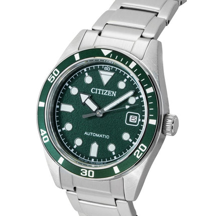 Citizen Herrenuhr aus Edelstahl mit grünem Zifferblatt, Automatik, NJ0220-52X, wasserdicht bis 100 m