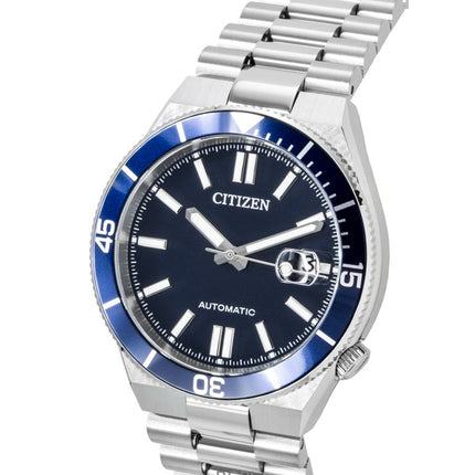 Citizen Herrenuhr aus Edelstahl mit marineblauem Zifferblatt, Automatik, NJ0230-59L