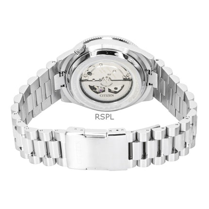 Citizen Herrenuhr aus Edelstahl mit marineblauem Zifferblatt, Automatik, NJ0230-59L