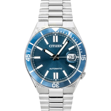 Citizen Herrenuhr, analog, Edelstahl, blaues Zifferblatt, Automatik, NJ0231-56L