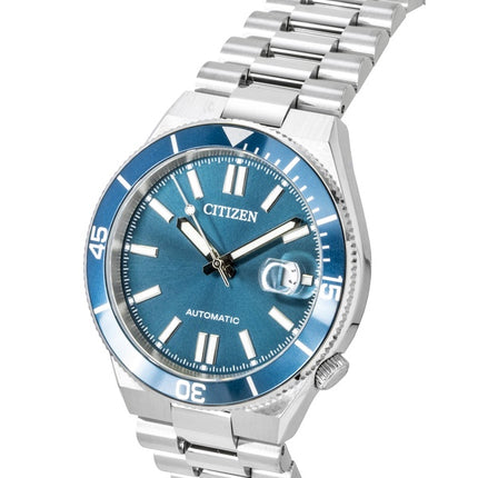 Citizen Herrenuhr, analog, Edelstahl, blaues Zifferblatt, Automatik, NJ0231-56L