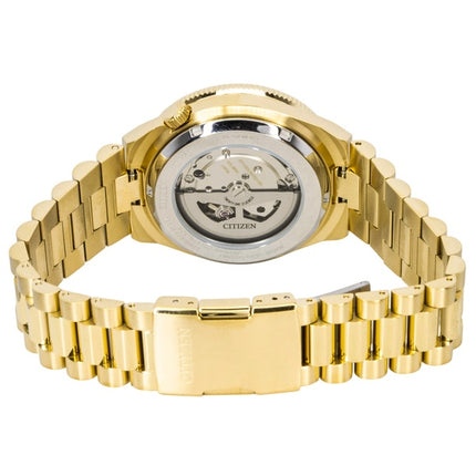Citizen Tsuyosa Shore Analog Herrenuhr, goldfarben, Edelstahl, grünes Zifferblatt, Automatik, NJ0232-53X, wasserdicht bis 100 m