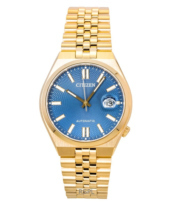 Citizen Tsuyosa 60 Roségoldfarbener Edelstahl, blaues Zifferblatt, Automatik, NK0023-57L, 100 m Herrenuhr