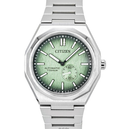 Citizen Zenshin 60 Super Titanium Herrenuhr mit grünem Zifferblatt, Automatik, NK5020-58X, wasserdicht bis 100 m