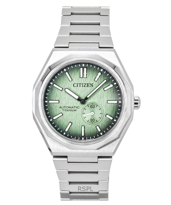 Citizen Zenshin 60 Super Titanium Herrenuhr mit grünem Zifferblatt, Automatik, NK5020-58X, wasserdicht bis 100 m