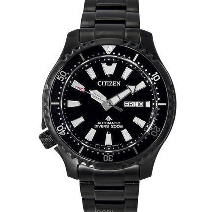 Citizen Promaster Edelstahl schwarzes Zifferblatt Automatik Taucheruhr NY0135-80E 200M Herrenuhr