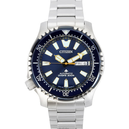 Citizen Promaster Edelstahl blaues Zifferblatt Automatik-Taucheruhr NY0166-60L 200M Herrenuhr
