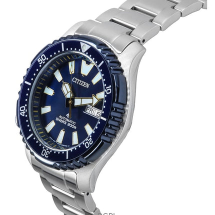 Citizen Promaster Edelstahl blaues Zifferblatt Automatik-Taucheruhr NY0166-60L 200M Herrenuhr