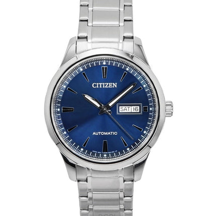 Citizen Edelstahl Blaues Zifferblatt Automatik NY4058-79L Herrenuhr