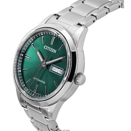 Citizen Herrenuhr mit grünem Zifferblatt und Edelstahlarmband NY4058-79X