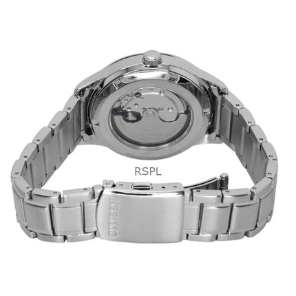 Citizen Herrenuhr mit grünem Zifferblatt und Edelstahlarmband NY4058-79X