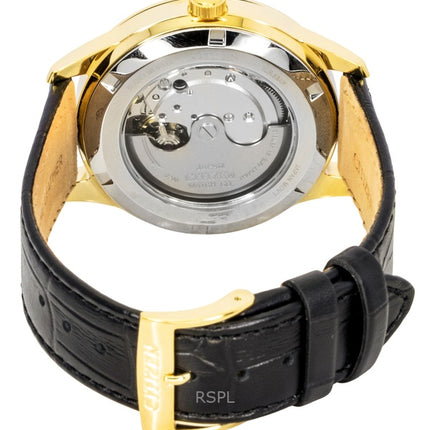 Citizen Lederarmband weißes Zifferblatt Automatik NY4059-09A Herrenuhr