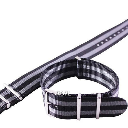 Seiko 22mm grau & Nato Armband schwarz, für SKX007, SKX009, SKX011, SRP497, SRP641