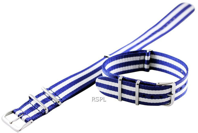 Seiko 22 mm blau & weiß-Nato Armband für SKX007, SKX009, SKX011, SRP497, SRP641