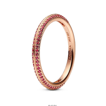 Pandora Me Roter Pavé-Ring mit 14 Karat Roségold-Beschichtung P-189679C02-54 für Damen