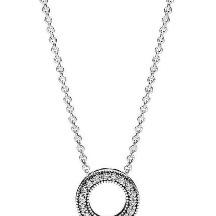 Pandora Logo Pave Circle Collier Halskette 397436CZ-45 für Damen