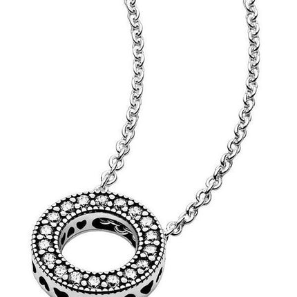 Pandora Logo Pave Circle Collier Halskette 397436CZ-45 für Damen