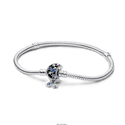 Pandora Moments Funkelndes Mond-Armband mit blauen und weißen Zirkonia P-592819C01-18 für Damen
