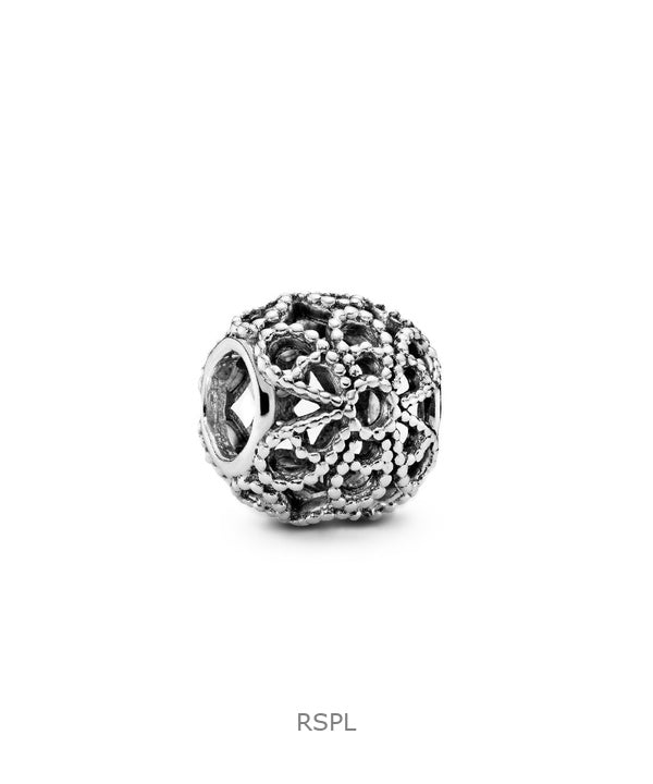 Pandora Durchbrochener Blumen-Charm mit klaren Perlen P-791282 für Damen