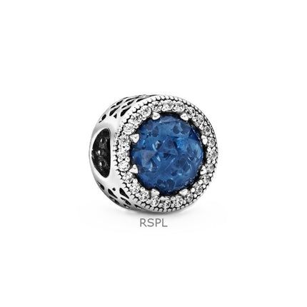 Pandora Radiant Hearts Charm mit blauem Kristall und klarem Zirkonia P-791725NMB für Damen